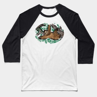 Sloth Artwork Baseball T-Shirt